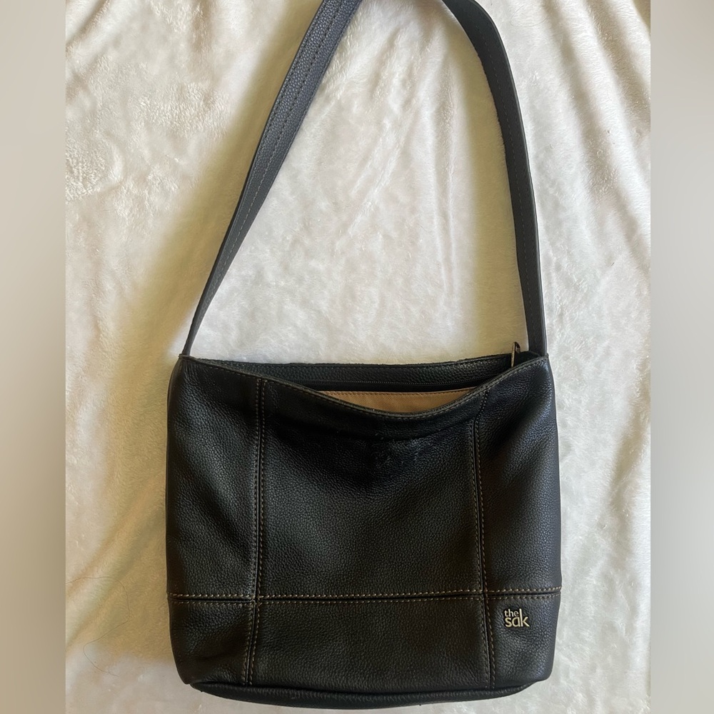 The Sak Black Shoulder Bag with Structured Design
